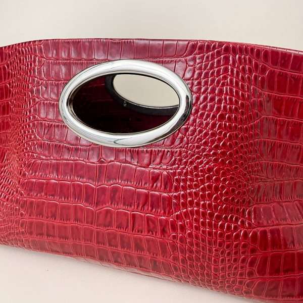 Gail Red Croc Clutch