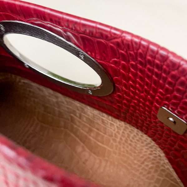 Gail Red Croc Clutch