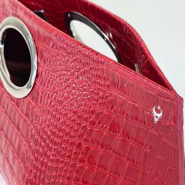 Gail Red Croc Clutch