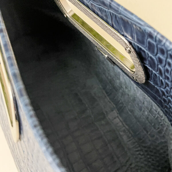 Gail Blue Croc Clutch