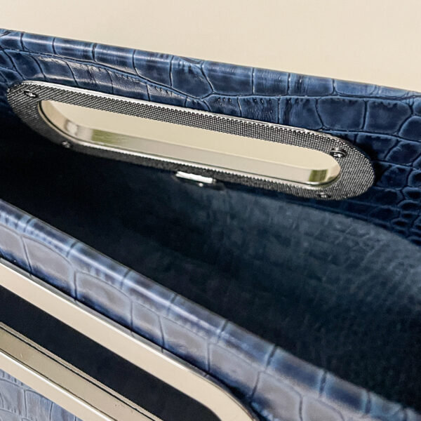 Gail Blue Croc Clutch