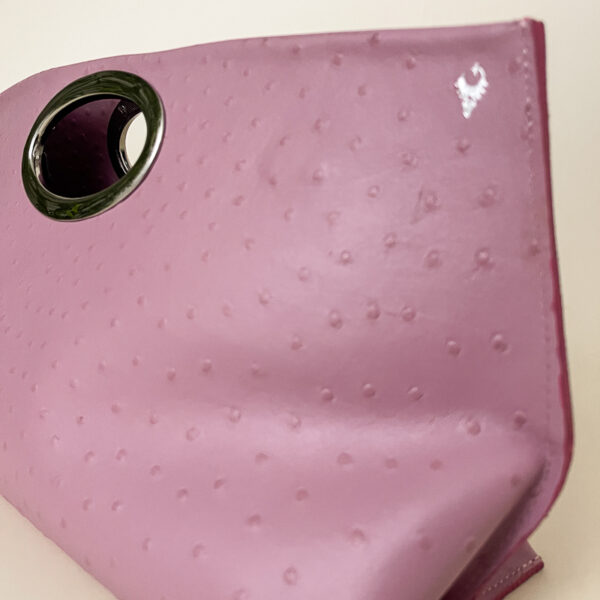 Gail Clutch Pink Ostrich Clutch