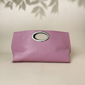 Gail Clutch Pink Ostrich Clutch