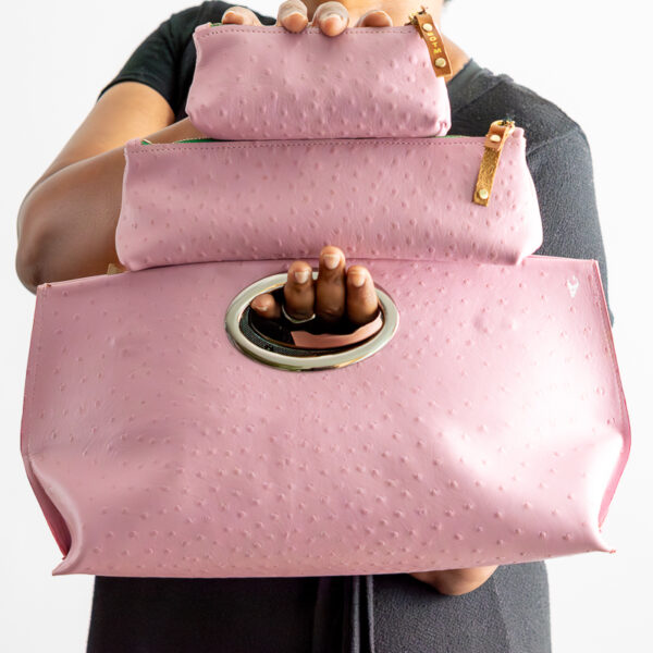 Gail Clutch - Pink Ostrich - Image 11