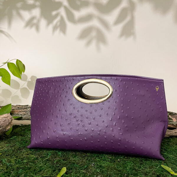 Gail Clutch Purple Ostrich Clutch