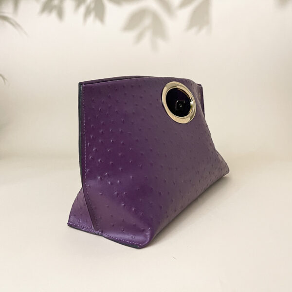 Gail Clutch Purple Ostrich Clutch