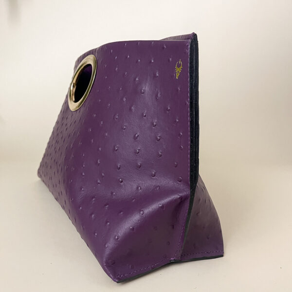 Gail Clutch Purple Ostrich Clutch