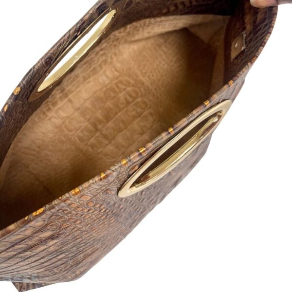 Gail Copper Croc Clutch