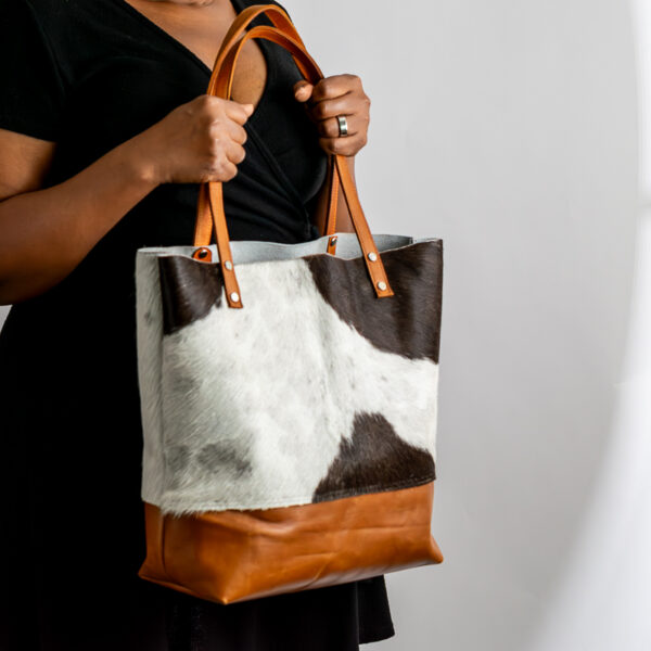 Nora Tote - Black & White Hair-On - Image 8