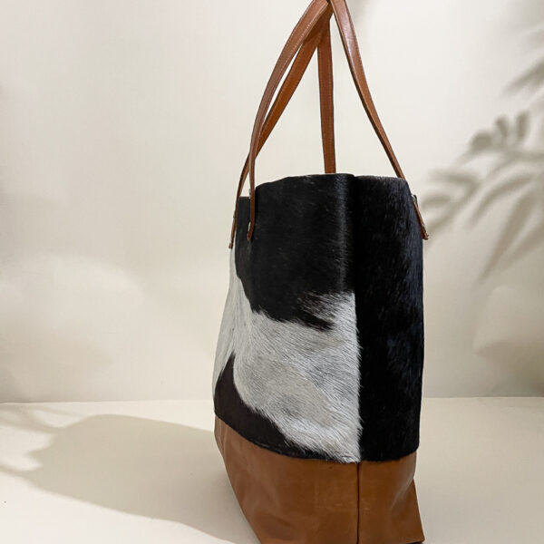 Nora Tote - Black & White Hair-On - Image 9