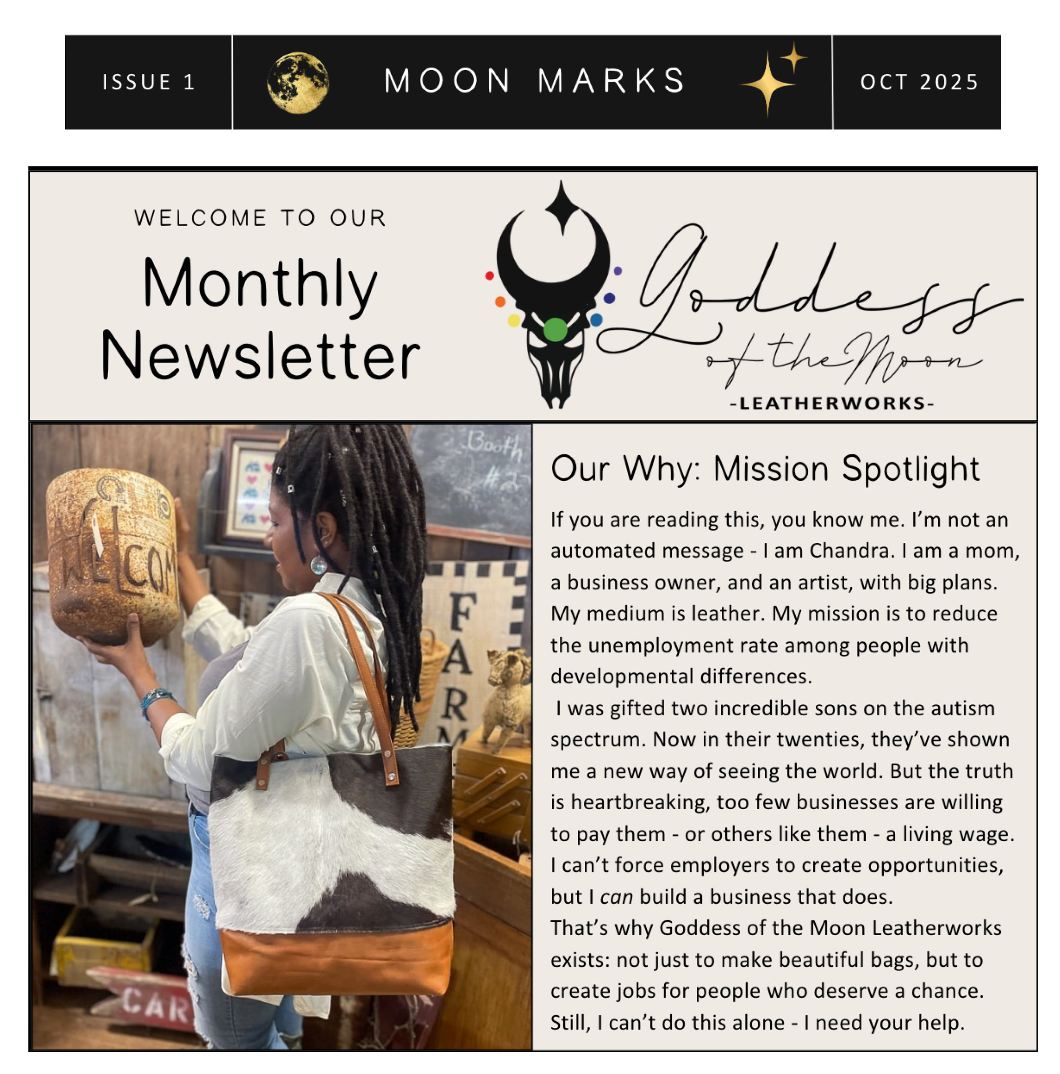 Goddess of the Moon October Newsletter