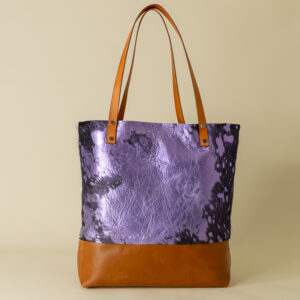 Nora Tote - Purple Acid Wash Hair-On